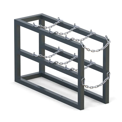 Heavy-duty steel gas cylinder rack R1X4, single-row frame for four bottles