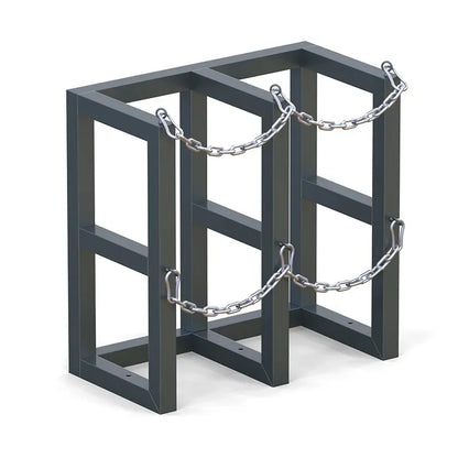Steel gas cylinder rack R2X1, 2x1 layout for two compressed gas cylinders