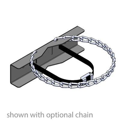 WB1L wall-mount gas cylinder bracket to secure one large compressed gas bottle