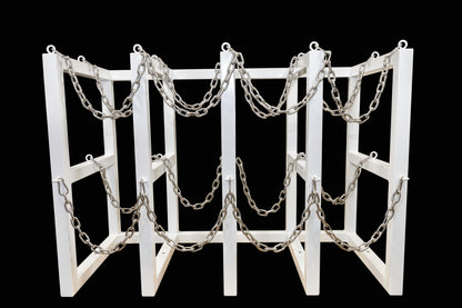 R4X2 gas cylinder rack in white - front view