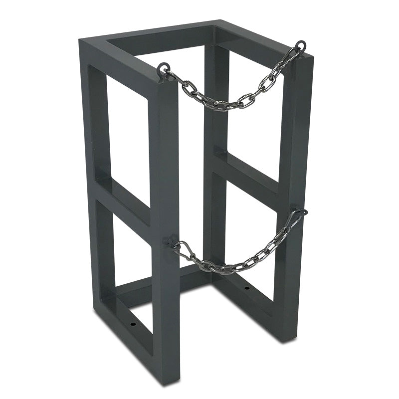 Metal gas cylinder rack model R1X1, single-row storage frame for one compressed gas bottle