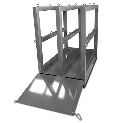 Steel gas cylinder pallet R2X3RPAL, 2x3 configuration shown with open ramp