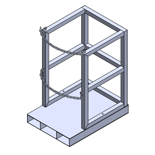 Steel bulk gas cylinder pallet R2X2BPAL, 2x2 layout for heavy-duty storage
